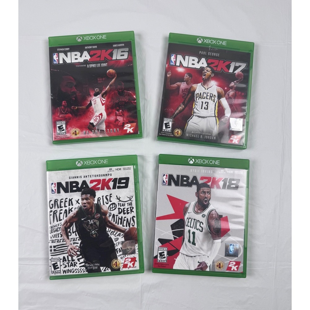 NBA 2K16 2K17 2K18 2K19 Xbox One Game Bundle Lot of 4 Basketball Sports 2K